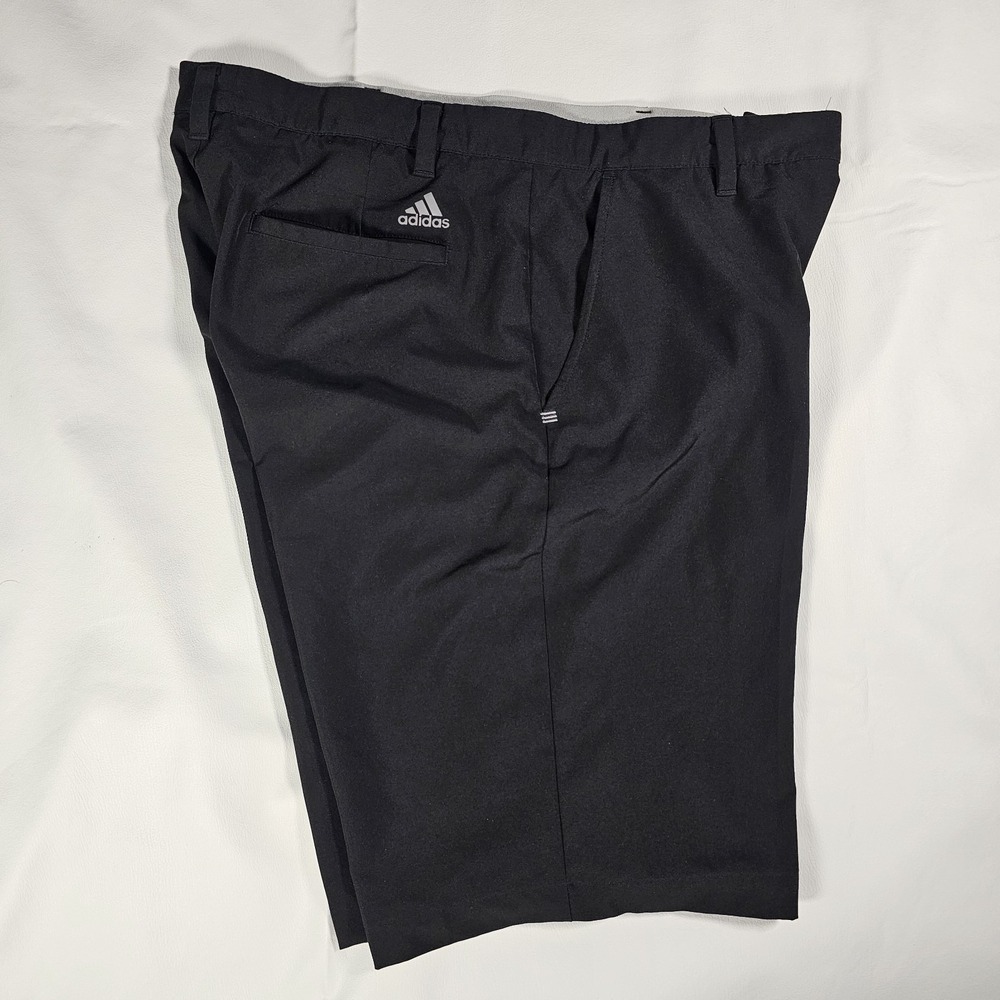 Adidas Golf Shorts Mens 35 Black Flat Front Performance Stretch
